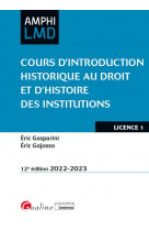 Cours d-introduction historique au droit et d-histoire des institutions - les institutions du haut m