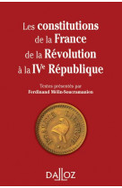 Les constitutions de la france de la revolution a la ive republique. reimpression
