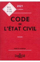 Code de l'etat civil 2021, annote. 4e ed.