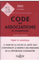 Code des associations et fondations 2022, annote et commente. 14e ed.