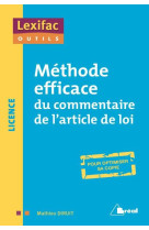 Methode efficace du commentaire d-article de loi