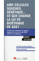 Amp, cellules souches, genetique.. ce que change la loi de bioethique de 2021 - 8 fiches pour presen