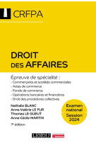 Droit des affaires - crfpa - examen national session 2024