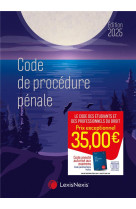 Code de procédure pénale 2025 - jaquette  blue lake