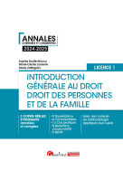 Introduction générale au droit et droit des personnes et de la famille - l1