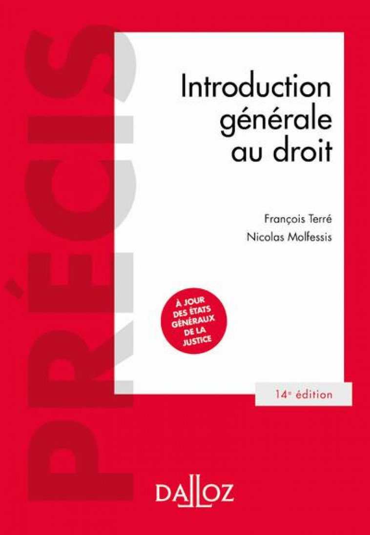 INTRODUCTION GENERALE AU DROIT. 14E ED. - MOLFESSIS/TERRE - DALLOZ