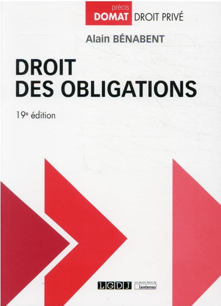 DROIT DES OBLIGATIONS - BENABENT ALAIN - LGDJ