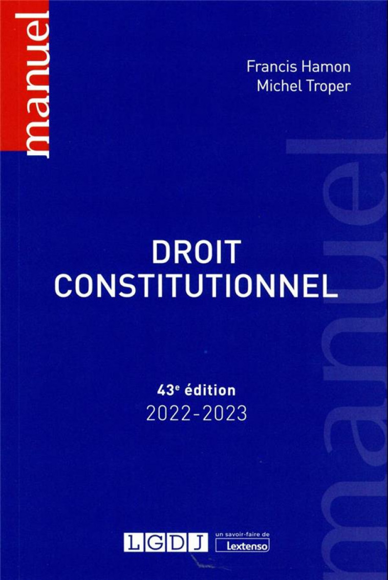 DROIT CONSTITUTIONNEL - TROPER/HAMON - LGDJ