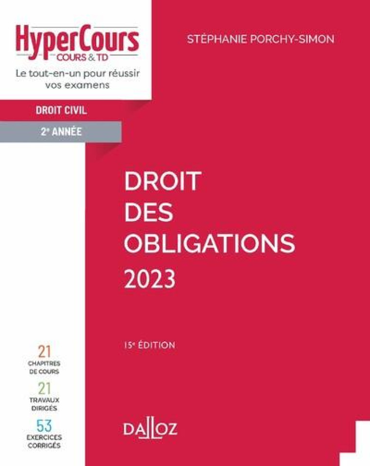 DROIT DES OBLIGATIONS 2023 15ED - PORCHY-SIMON S. - DALLOZ