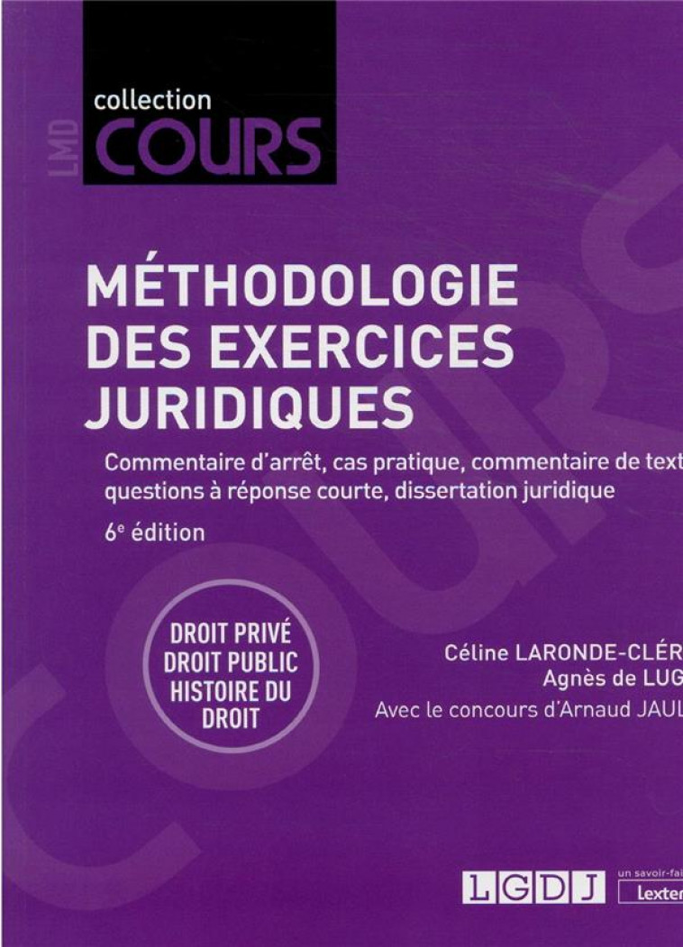 METHODOLOGIE DES EXERCICES JURIDIQUES - DROIT PRIVE, DROIT PUBLIC, HISTOIRE DU DROIT - DE LUGET/JAULIN - LGDJ