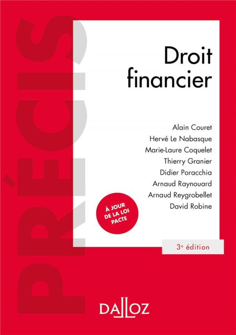 DROIT FINANCIER. 3E ED. - COURET/LE NABASQUE - DALLOZ