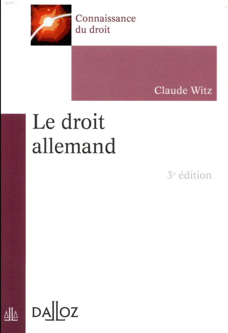 LE DROIT ALLEMAND. 3E ED. - WITZ CLAUDE - DALLOZ