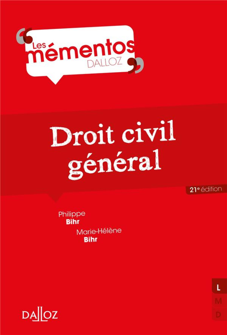 DROIT CIVIL GENERAL. 21E ED. - BIHR - DALLOZ