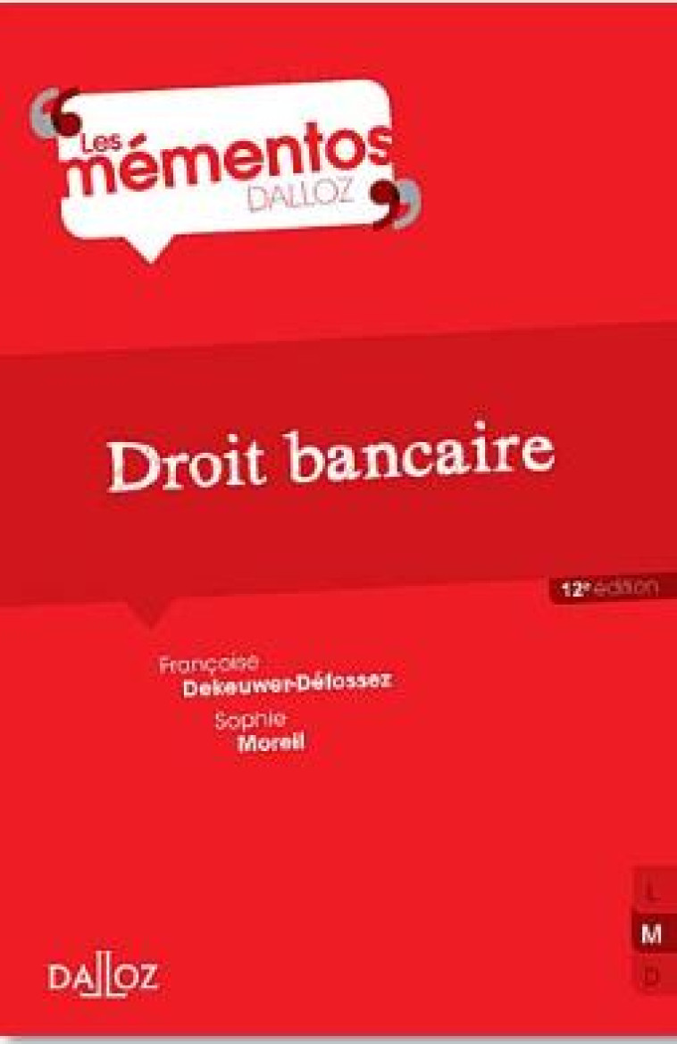 DROIT BANCAIRE 12ED - MOREIL - DALLOZ