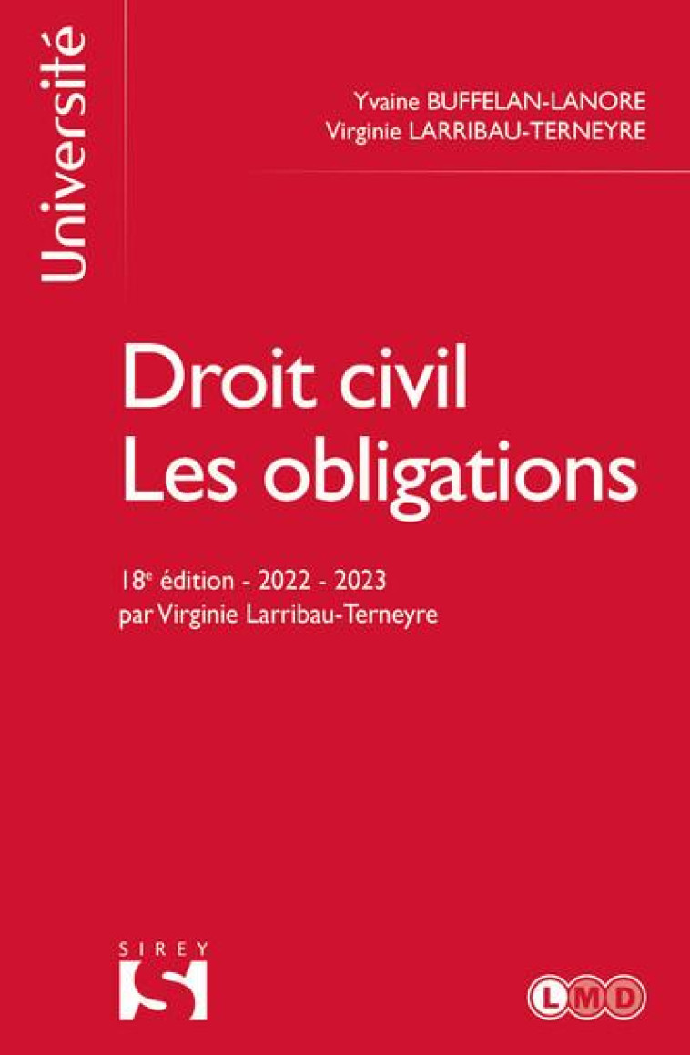 DROIT CIVIL - LES OBLIGATIONS 18ED - BUFFELAN-LANORE - DALLOZ