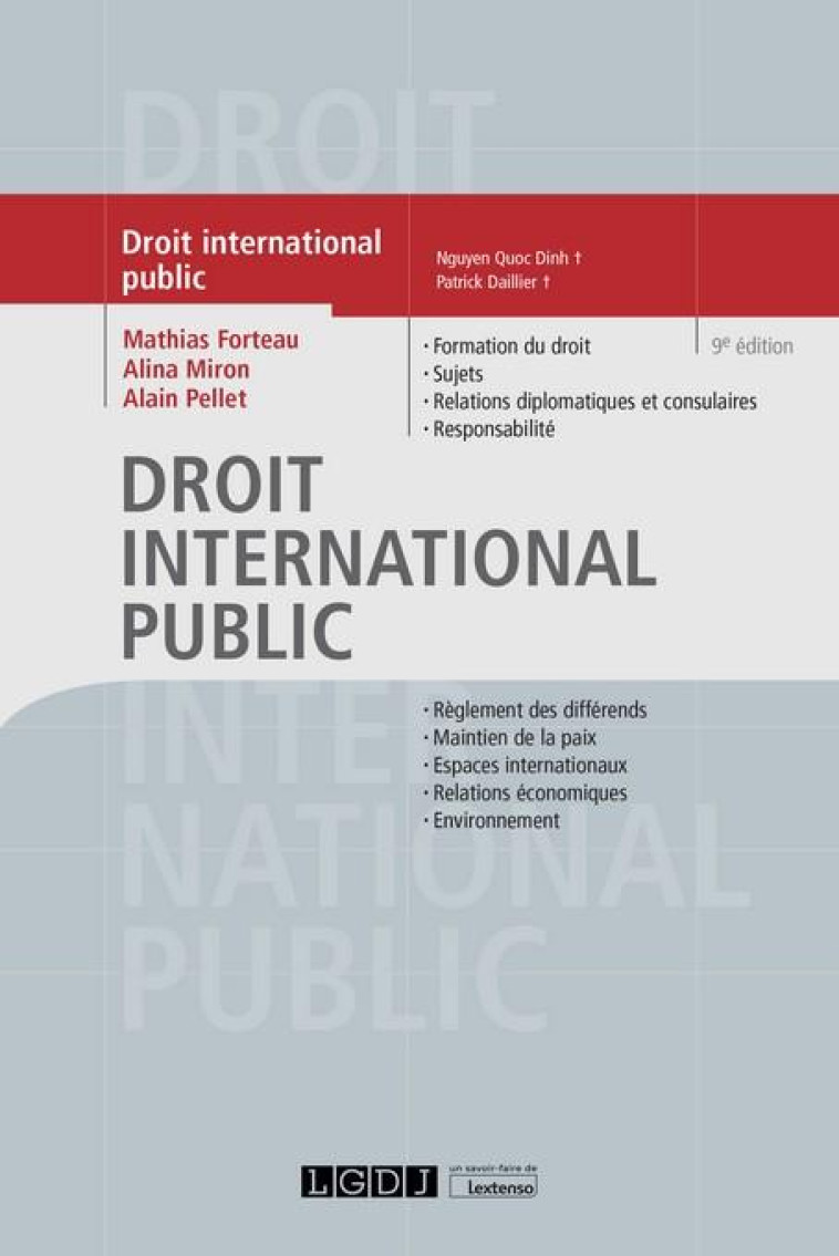 DROIT INTERNATIONAL PUBLIC - DAILLIER/PELLET - LGDJ