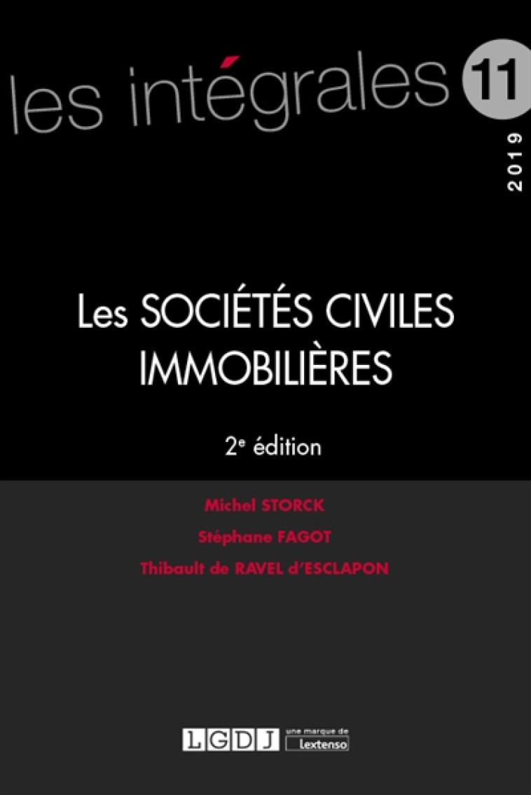 LES SOCIETES CIVILES IMMOBILIERES - VOLUME 11 - DE RAVEL D'ESCLAPON - LGDJ