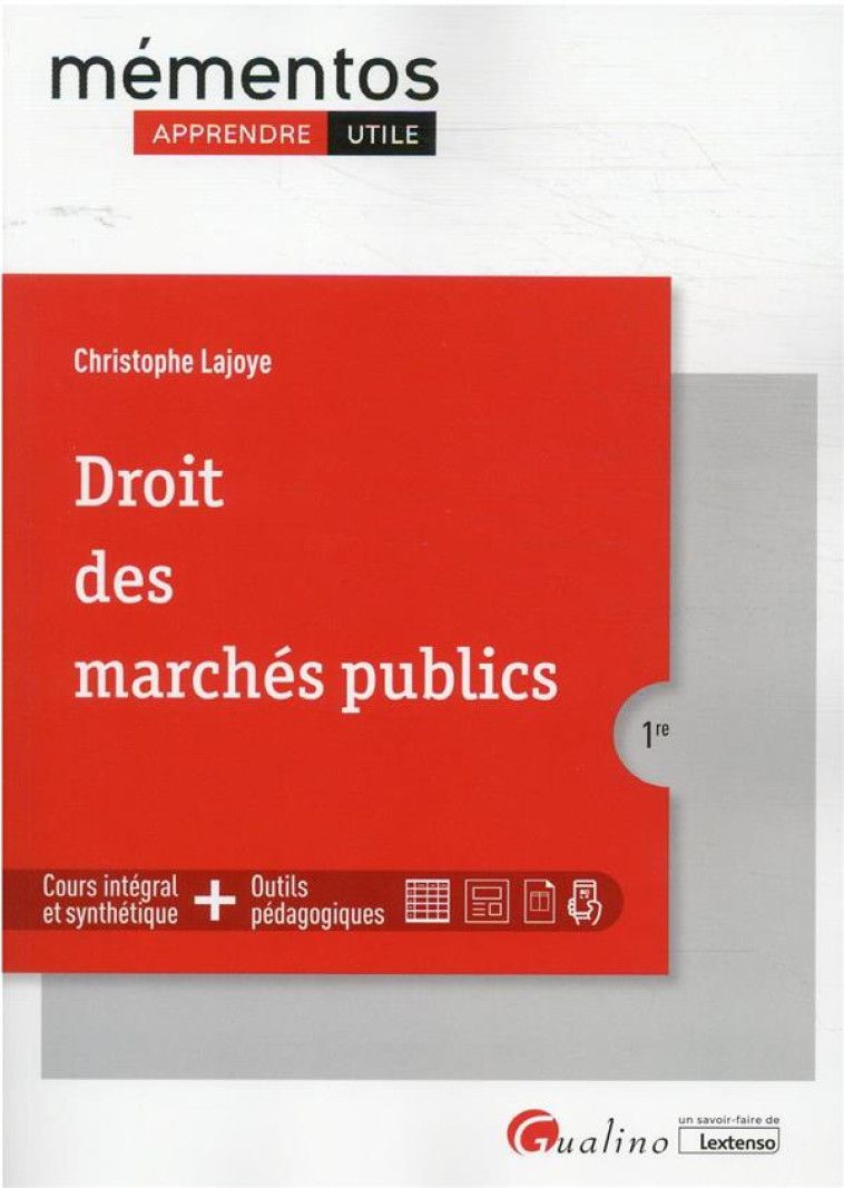 DROIT DES MARCHES PUBLICS - LAJOYE CHRISTOPHE - GUALINO