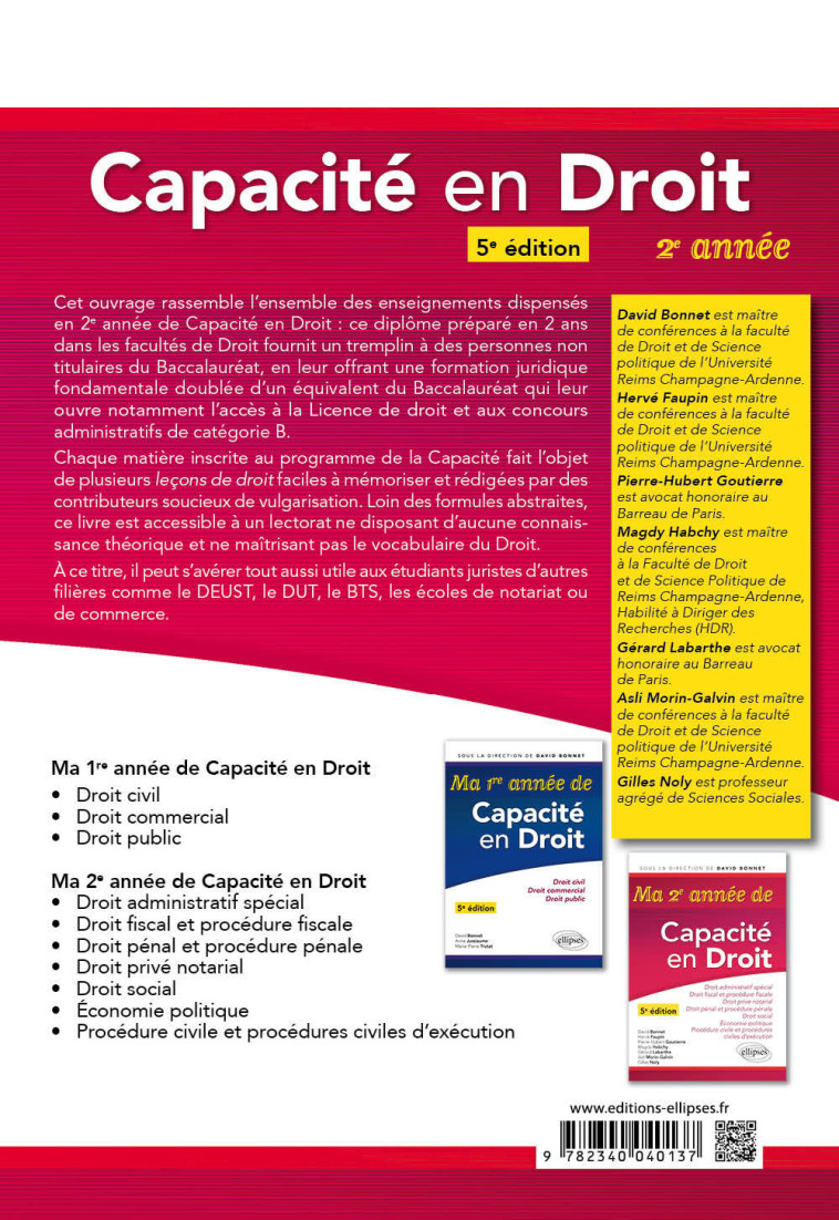 MA DEUXIEME ANNEE DE CAPACITE EN DROIT. DROIT ADMINISTRATIF SPECIAL - DROIT FISCAL ET PROCEDURE FISC - NOLY GILLES - ELLIPSES