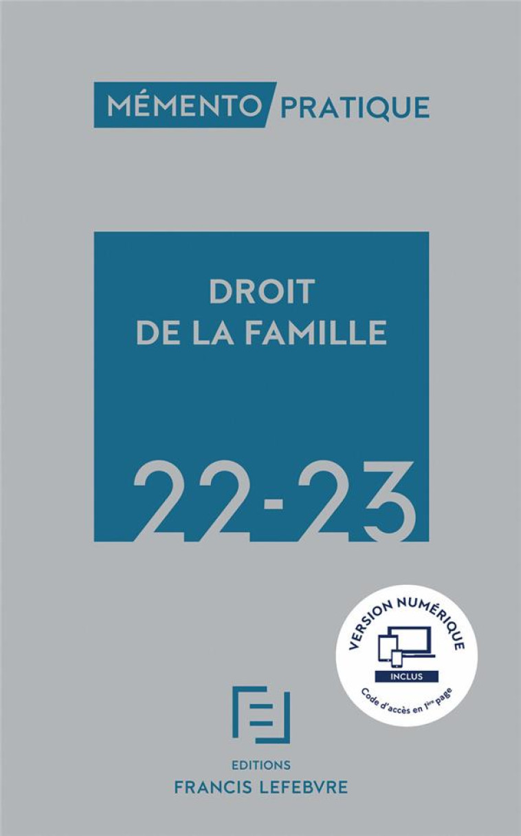 DROIT DE LA FAMILLE 2022-2023 - COLLECTIF - NC