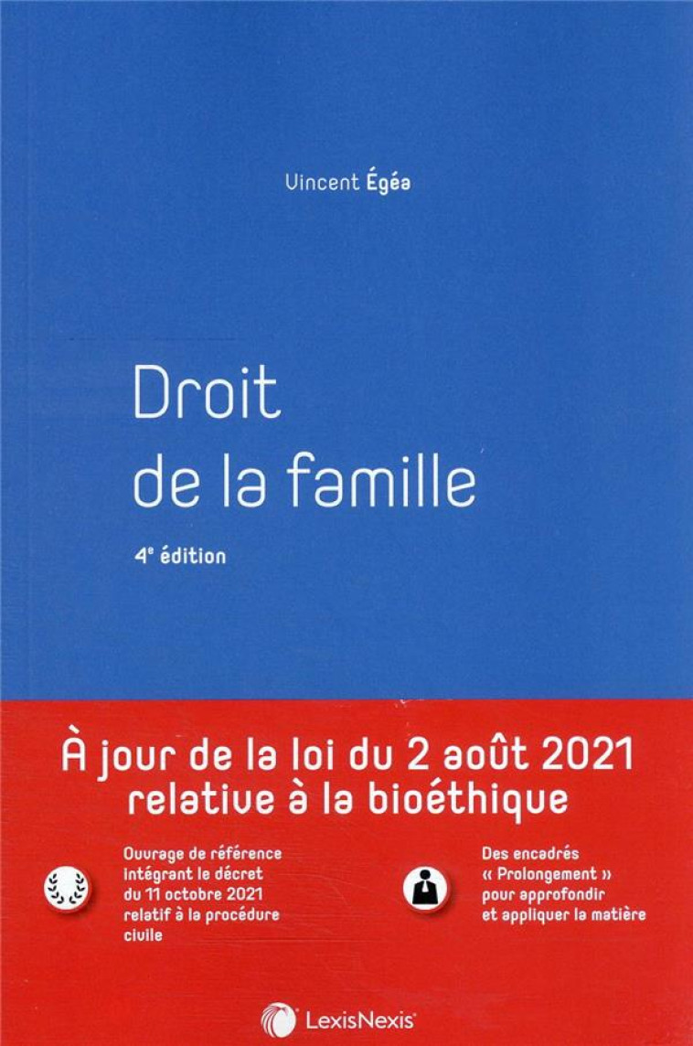 DROIT DE LA FAMILLE - EGEA VINCENT - Lexis Nexis/Litec