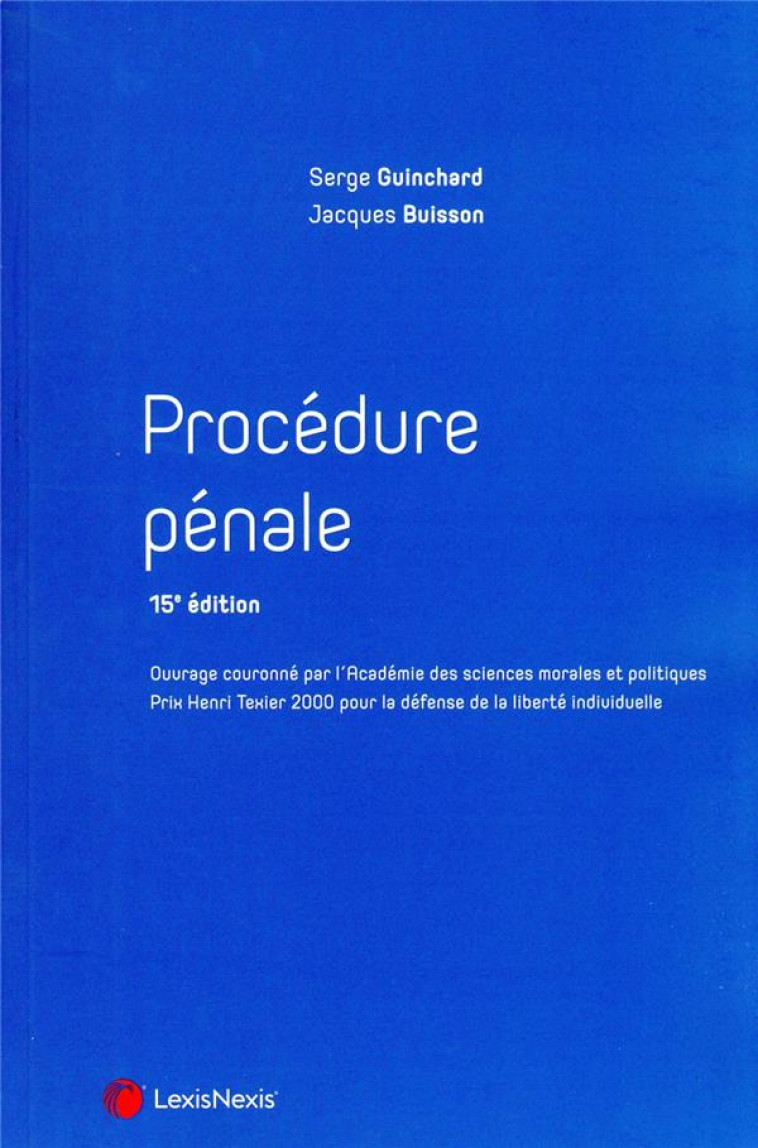 PROCEDURE PENALE - GUINCHARD/BUISSON - Lexis Nexis/Litec