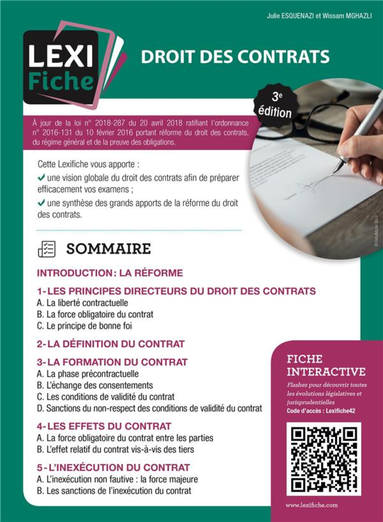 DROIT DES CONTRATS - 3E EDITION - MGHAZLI/ESQUENAZI - ENRICK