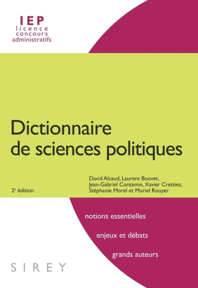 DICTIONNAIRE DE SCIENCES POLITIQUES. 2E ED. - ALCAUD/BOUVET/MOREL - DALLOZ