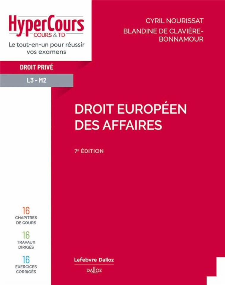 DROIT EUROPEEN DES AFFAIRES. 7E ED. - NOURISSAT - DALLOZ