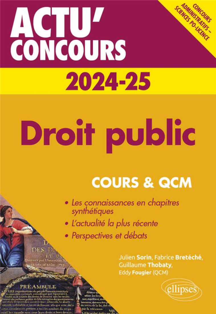 DROIT PUBLIC 2024-2025 - COURS ET QCM - BRETECHE/FOUGIER - ELLIPSES MARKET