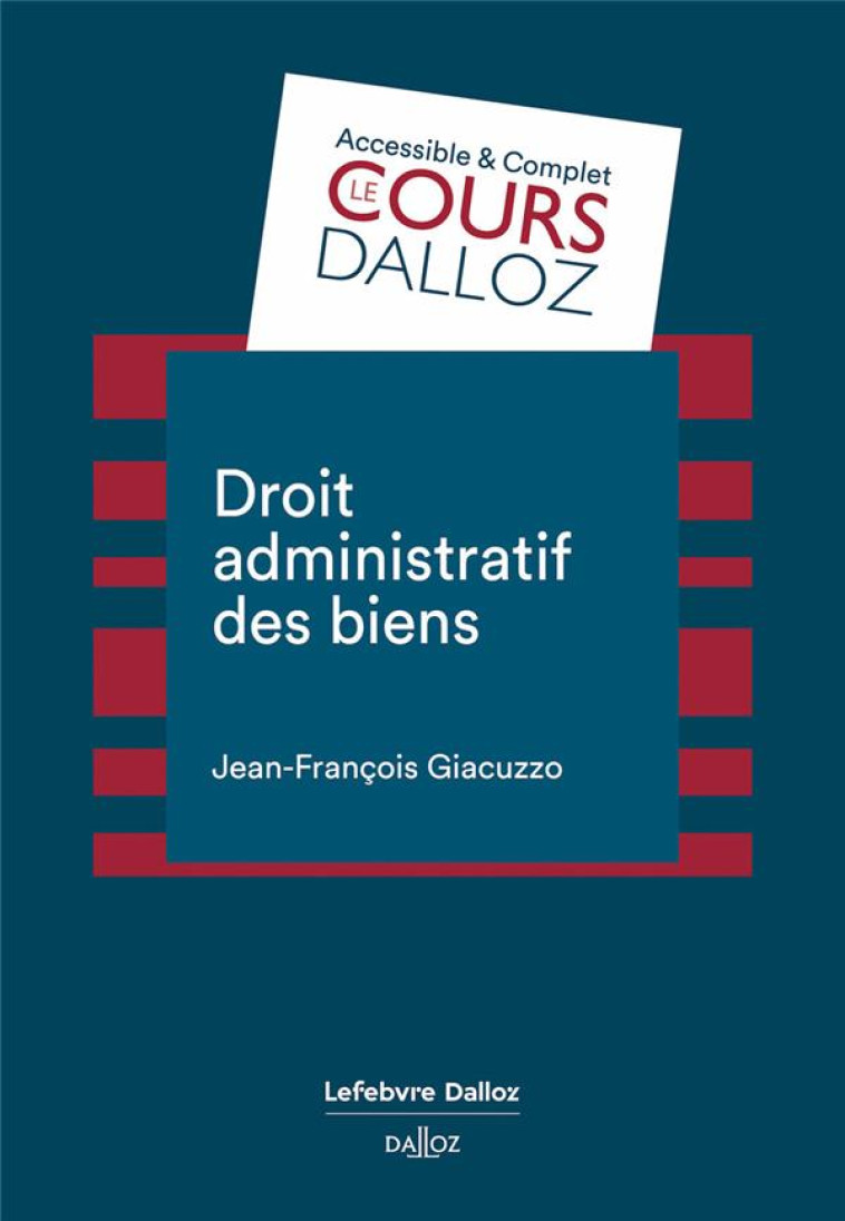 DROIT ADMINISTRATIF DES BIENS - GIACUZZO J-F. - DALLOZ