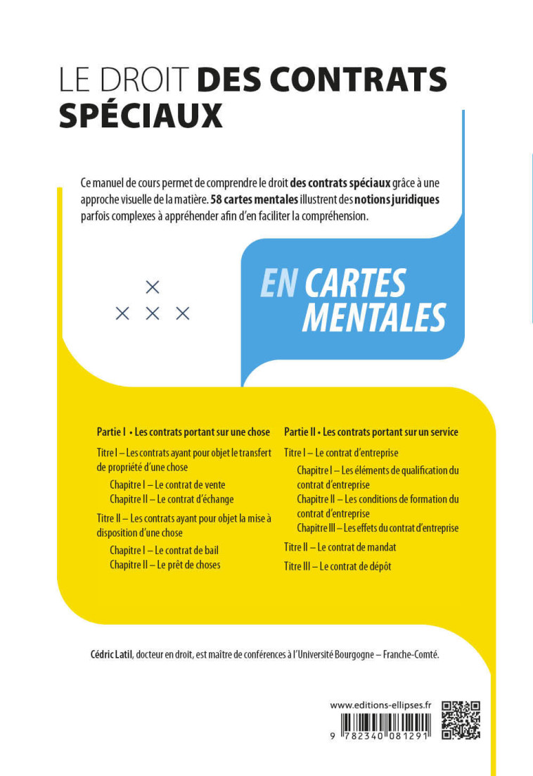 Le droit des contrats spéciaux en cartes mentales - Latil Cédric - ELLIPSES