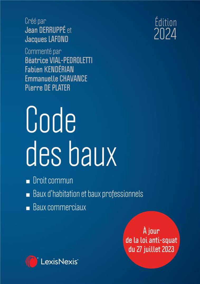 CODE DES BAUX 2024 - VIAL-PEDROLETTI - Lexis Nexis/Litec