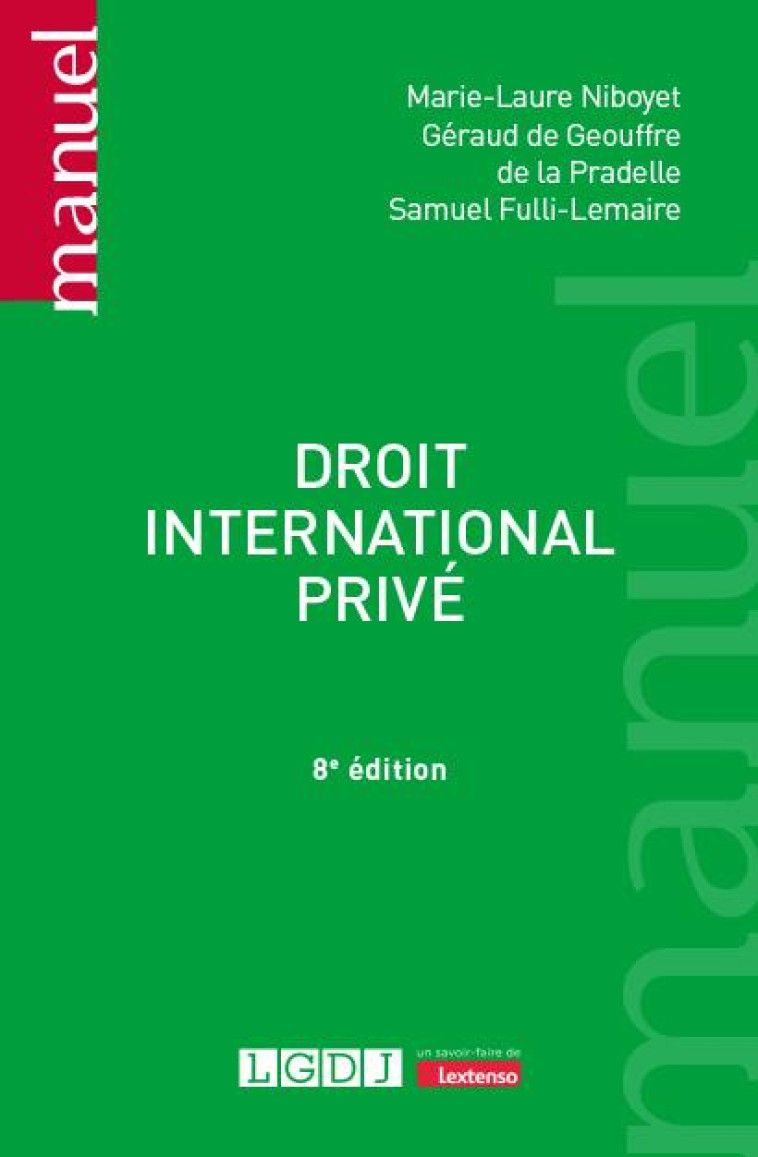 DROIT INTERNATIONAL PRIVE - NIBOYET - LGDJ