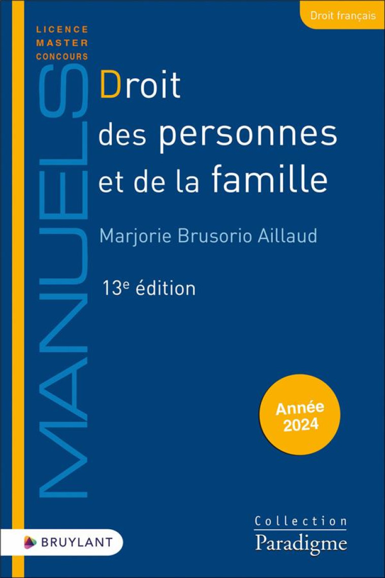 DROIT DES PERSONNES ET DE LA FAMILLE - BRUSORIO AILLAUD M. - LARCIER