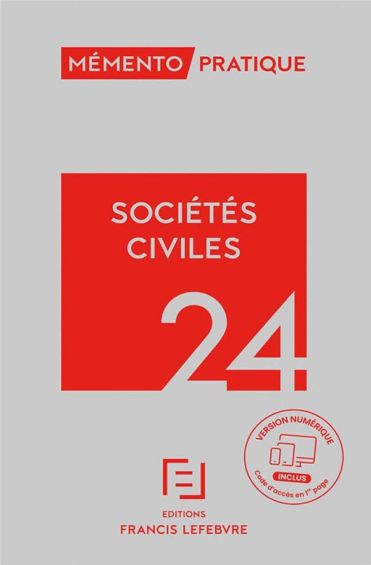 MEMENTO SOCIETES CIVILES 2024 - REDACTION FRANCIS LE - LEFEBVRE