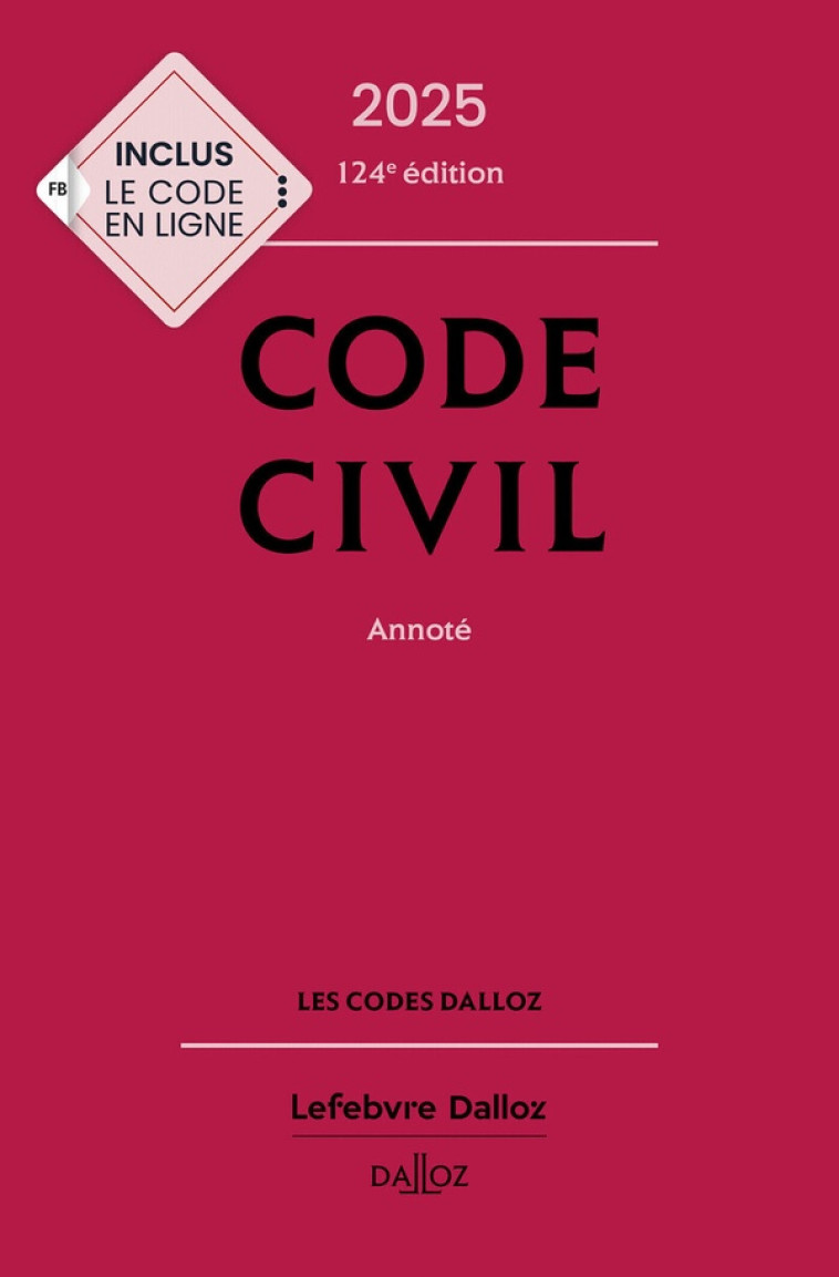 CODE CIVIL 2025, ANNOTE. 124E ED. - HENRY/VENANDET/ANCEL - NC