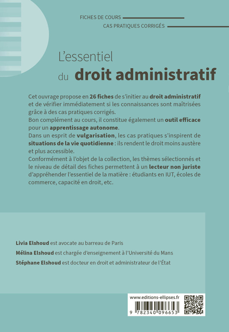 L'essentiel du droit administratif - Elshoud Livia, Elshoud Mélina, Elshoud Stéphane - ELLIPSES