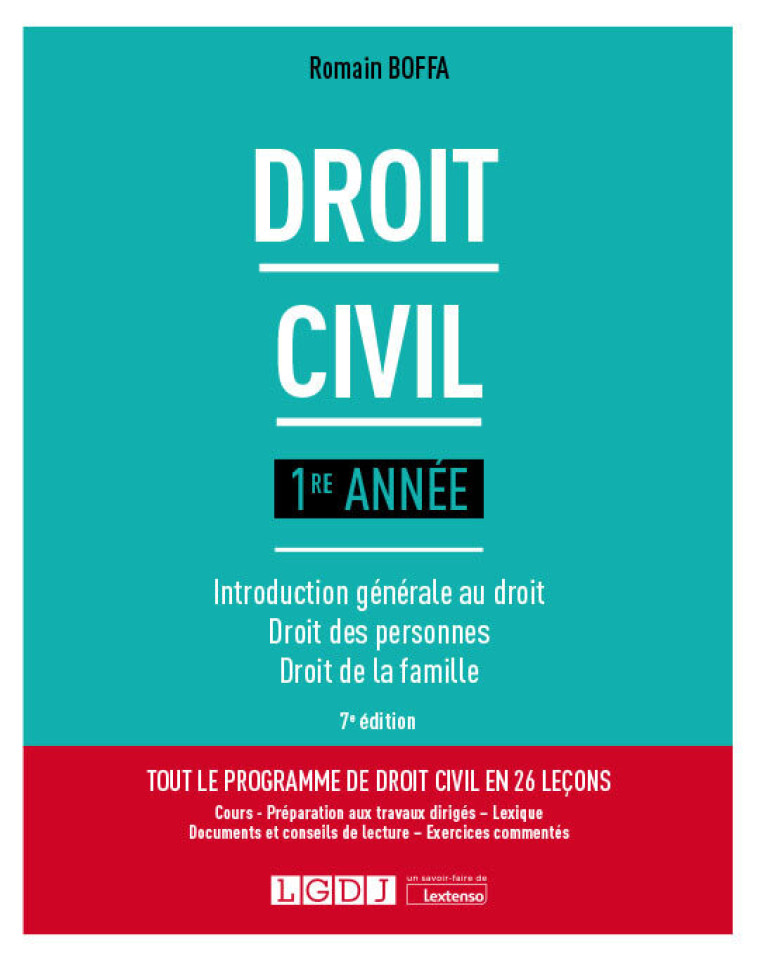 Droit civil 1re année - Romain Boffa , Boffa Romain - LGDJ