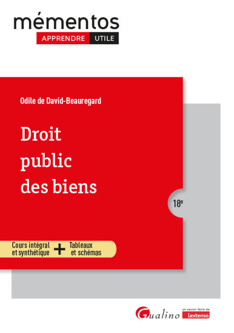 Droit public des biens - Odile De David-Beauregard , de David-Beauregard Odile - GUALINO