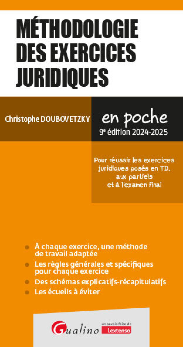 Méthodologie des exercices juridiques - Doubovetzky Christophe - GUALINO