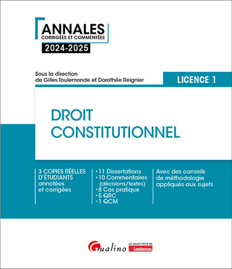 Droit constitutionnel - L1 - Toulemonde Gilles, Dorothée Reignier , Reignier Dorothée - GUALINO