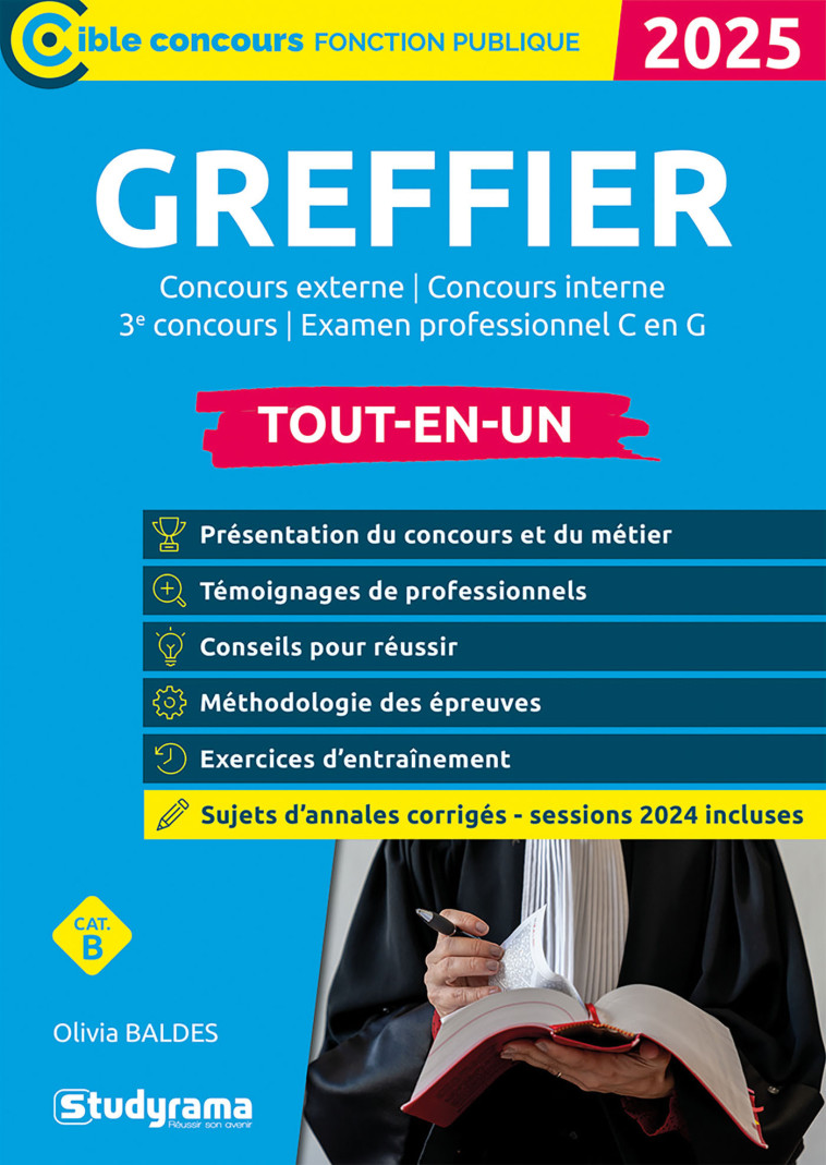 Greffier – Tout-en-un (Catégorie B – Concours 2025-2026) - Baldes Olivia - STUDYRAMA