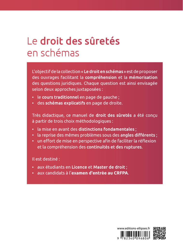 Le droit des sûretés en schémas - Bernard-Roujou de Boubée Aude - ELLIPSES