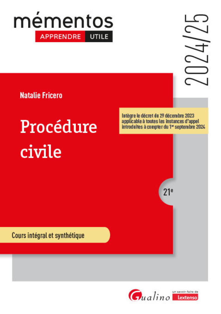 Procédure civile - Natalie Fricero , Fricero Natalie - GUALINO