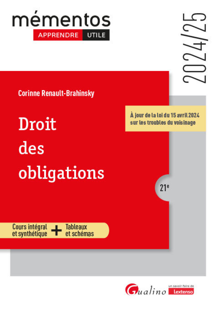 Droit des obligations - Corinne Renault-Brahinsky , Renault-Brahinsky Corinne - GUALINO