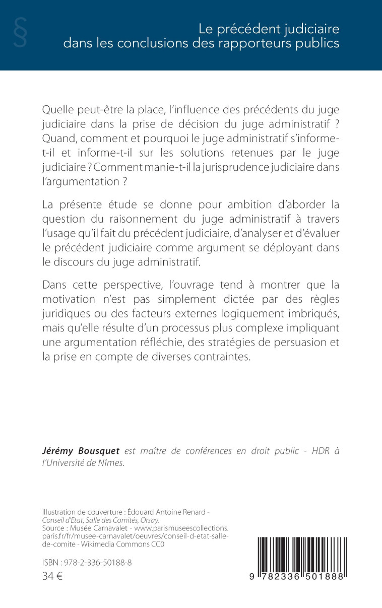 Le précédent judiciaire dans les conclusions des rapporteurs publics - Pascale Deumier - L'HARMATTAN