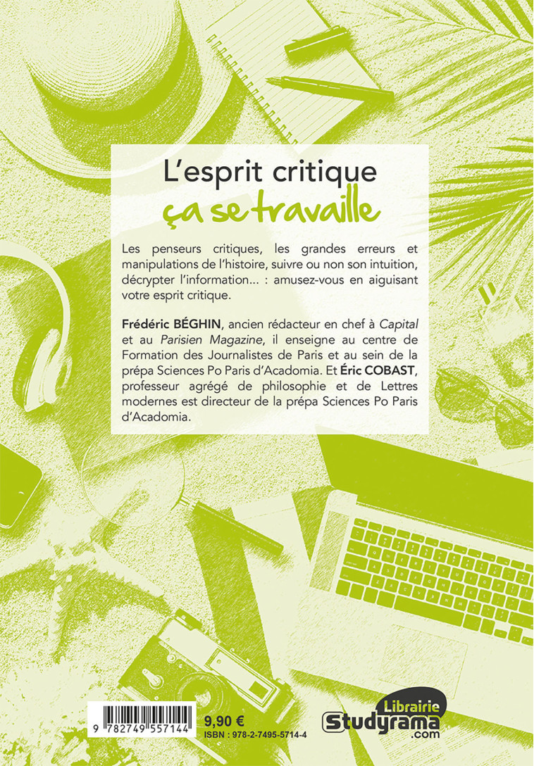 Le cahier de vacances pour développer son esprit critique - BEGHIN FREDERIC - BREAL